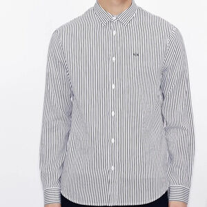 Armani exchange white striped dress shirt size M